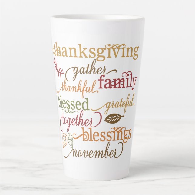 Latte Mug-Thanksgiving Mug (Front)