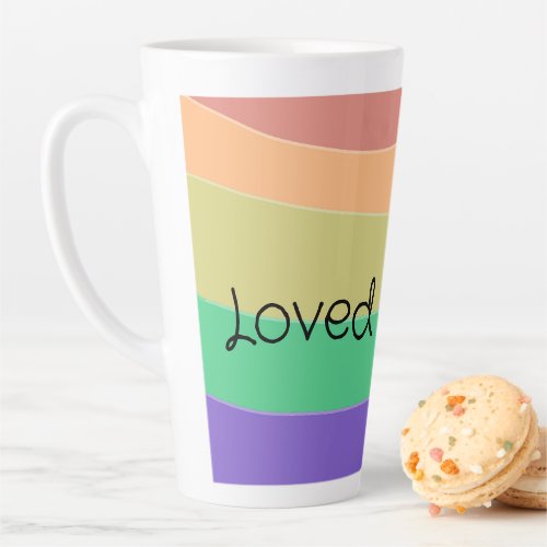 Latte Mug with a rainbow design and message