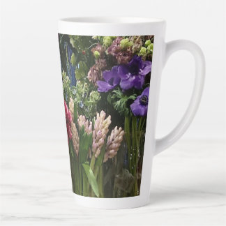 Latte Mug with Beautiful Flower Shop Blooms