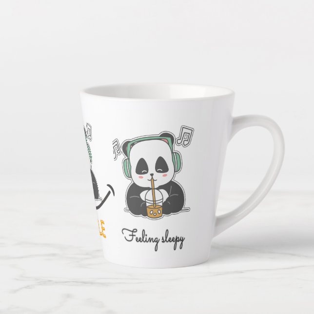 Latte Mug with cute panda picture  (Right)