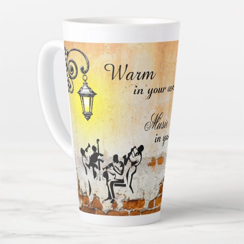 Latte mug with inscription and print