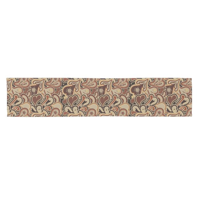 Latte Paisley Print Table Runner (Horizontal)