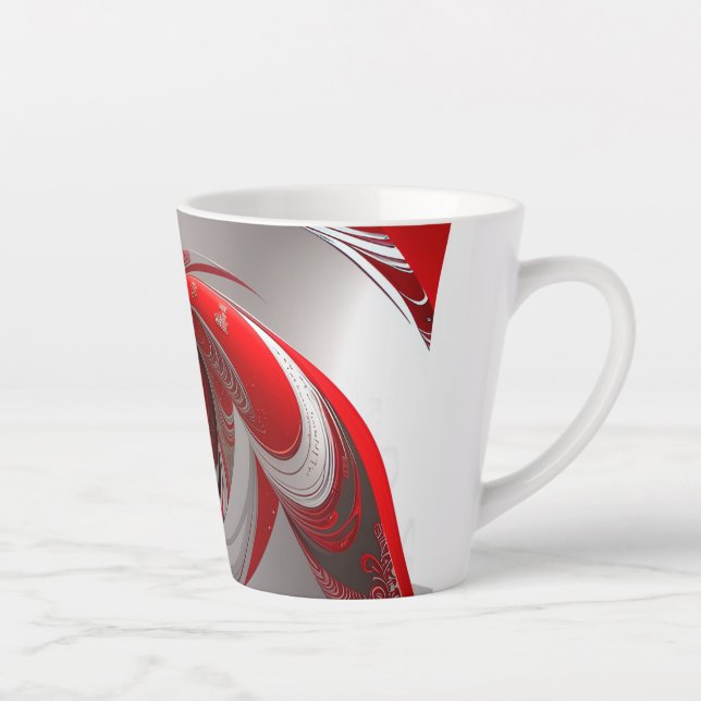 Latte/Red Swirl/SML/Latte Mug (Right)
