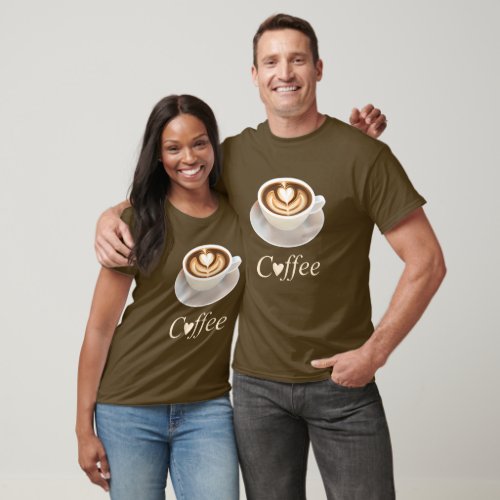 Latte with a Heart for Coffee Lovers T_Shirt
