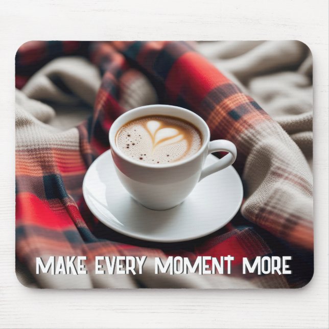 Latte With Heart On a Blanket Mouse Pad (Front)