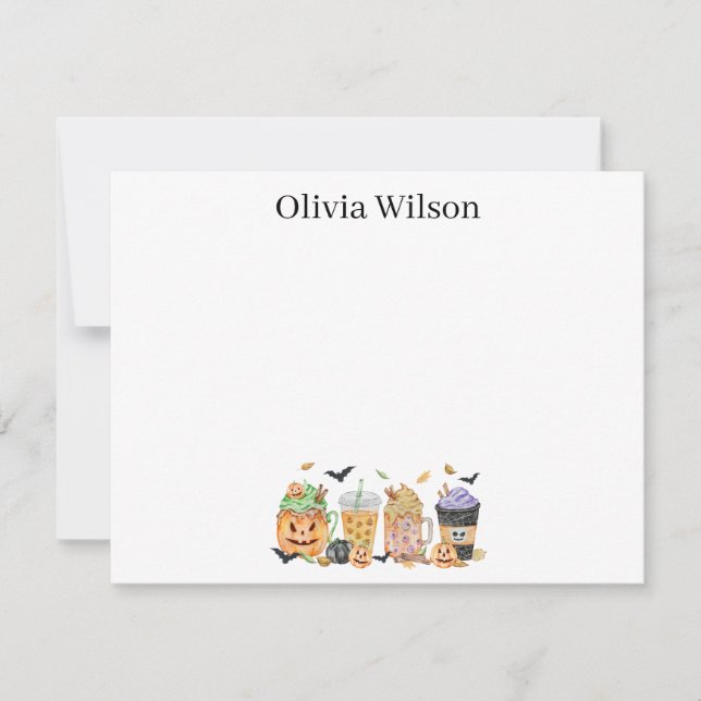 Lattes personalized stationary note card (Front)