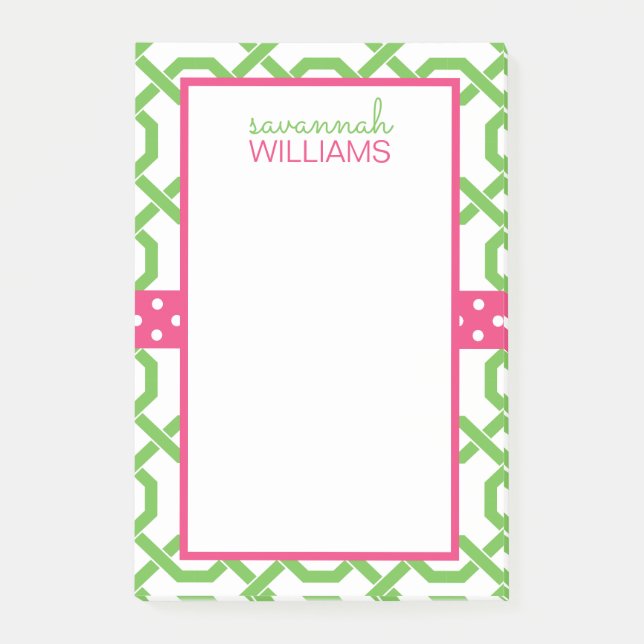 Lattice and Grosgrain Personalized Notepad (Front)