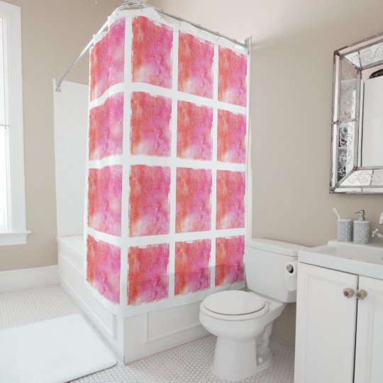 Lattice And Marble Effect Pink Orange Shower Curtain Zazzle Com