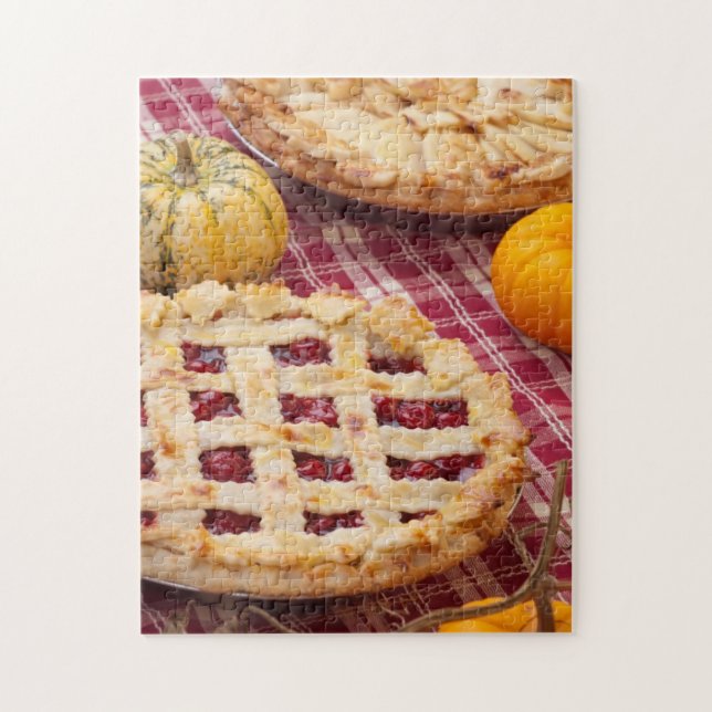Lattice Cherry Pie And Apple Pie Jigsaw Puzzle (Vertical)