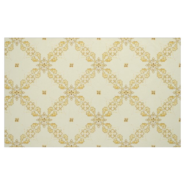 Lattice Design of Geometric & Foliate Medallions Fabric (Fat Quarter)