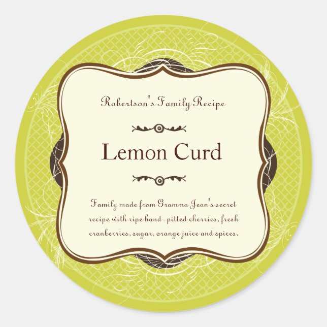 Lattice & Feathers Gift Label Sticker (Front)