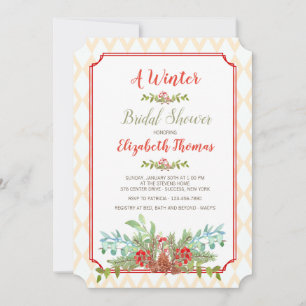 Lattice Frame Floral Invitation
