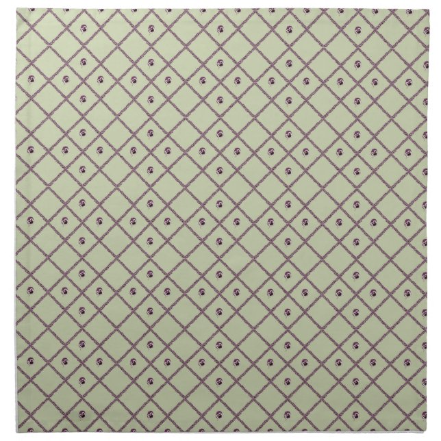 Lattice Pansy Tea Towel Cloth Napkin (Front)