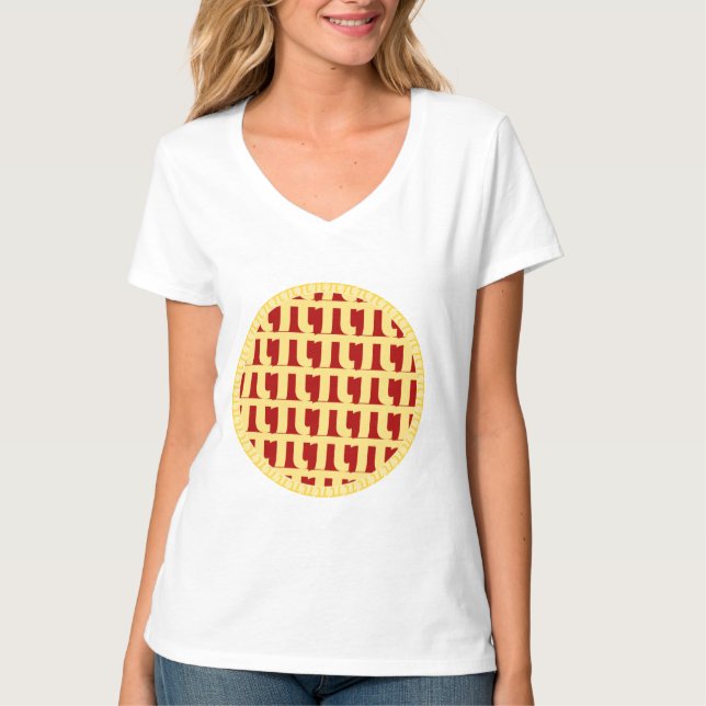Lattice Pie - Red (Cherry/Strawberry/etc) - Pi Day T-Shirt (Front)