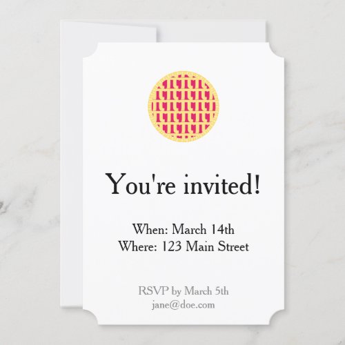 Lattice Raspberry Pie _ Pi Day Invitation