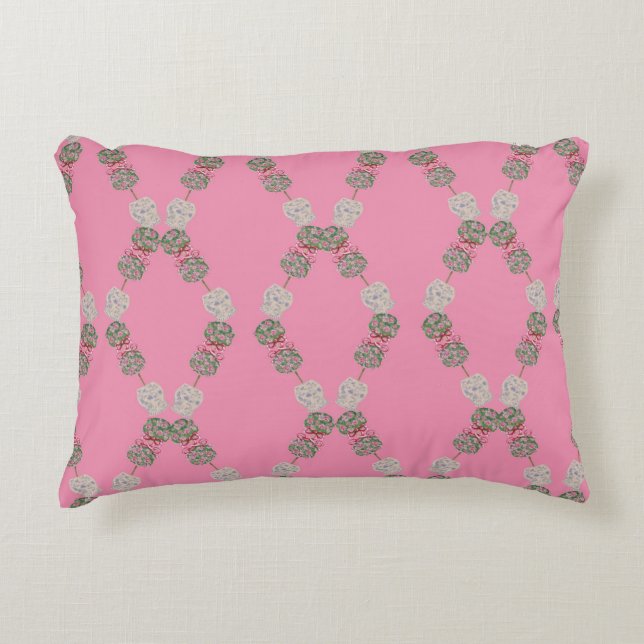 Lattice Topiary Chinoiserie Blue Ginger Jars  Accent Pillow (Front)