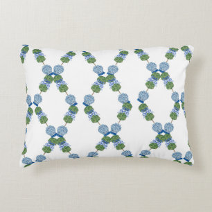 Lattice Topiary Chinoiserie Blue Ginger Jars  Accent Pillow