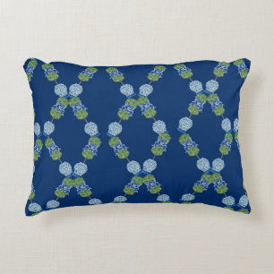 Lattice Topiary Chinoiserie Blue Ginger Jars  Accent Pillow