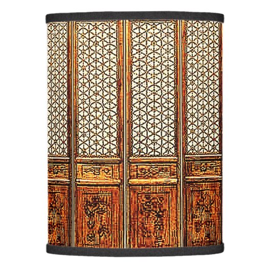 LATTICE WOODEN PANELS LAMP SHADE (Front)