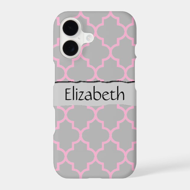Latticework, Quatrefoil, Trellis, Monogram Iphone Case (Back)