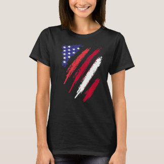 Latvia American Grown Flag USA Patriot Heritage Mo T-Shirt