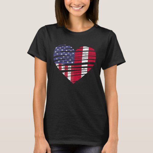 Latvia American Grown Heart USA Patriot Heritage M T_Shirt