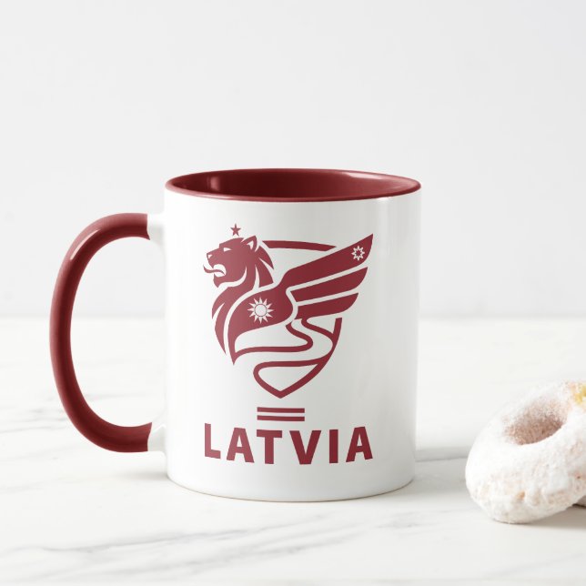 Latvia Baltic State Northern Europe Mug (With Donut)