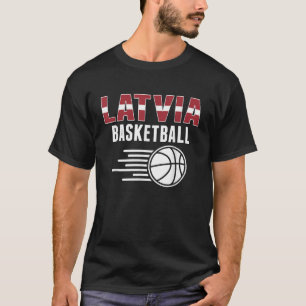 Latvia Basketball Fans Jersey Latvian Flag Sport L T-Shirt