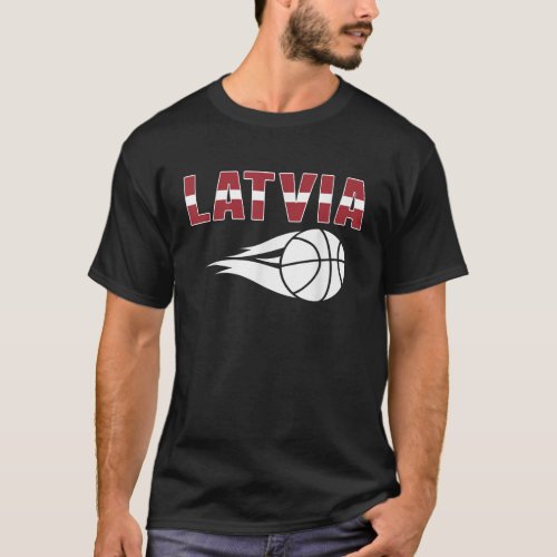 Latvia Basketball Fans Jersey Latvian Flag Sport L T_Shirt