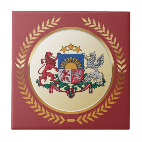 Latvia Coat of Arms Ceramic Tile