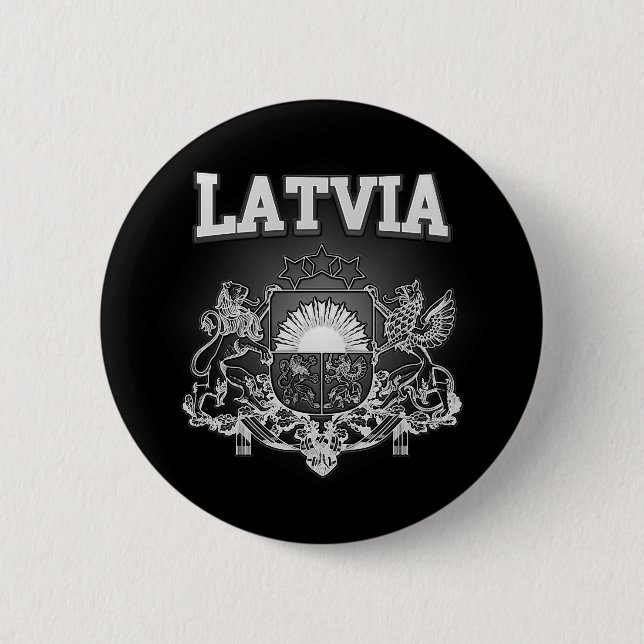 Latvia  Coat of Arms Pinback Button (Front)