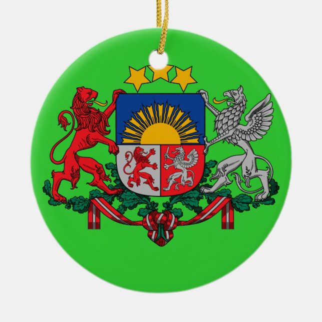 Latvia Custom Ceramic Ornament (Front)