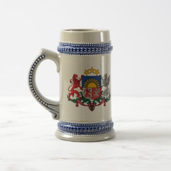 Latvia Emblem Beer Stein by flagart at Zazzle