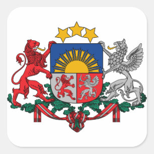 latvia emblem square sticker
