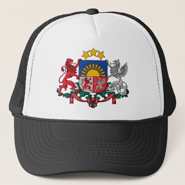 latvia emblem trucker hat (Front)