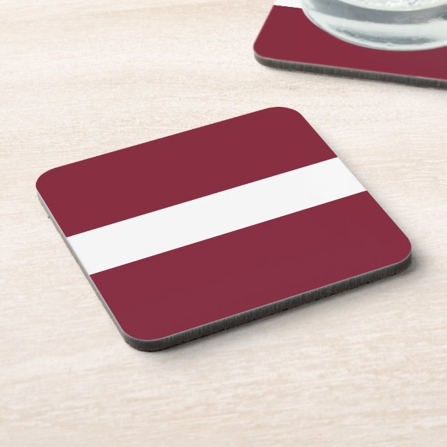 Latvia flag beverage coaster (Left Side)