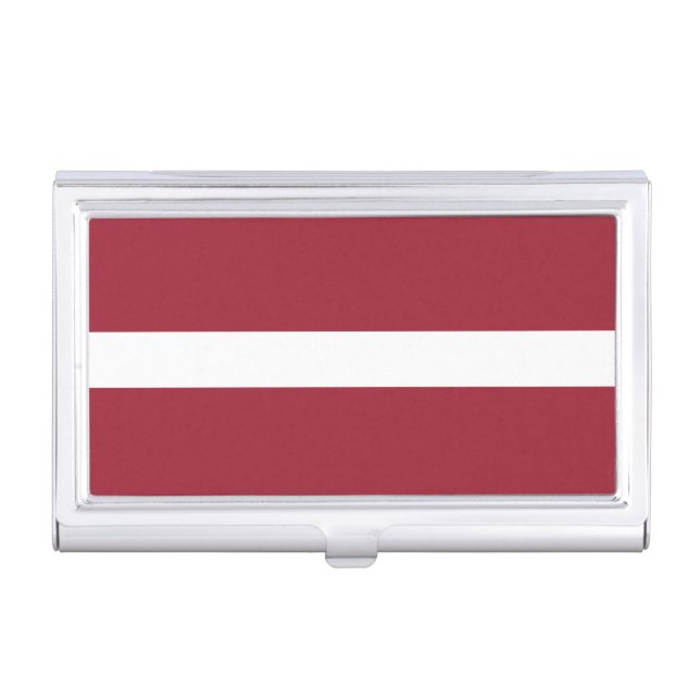 Latvia Flag Business Card Case (Front)