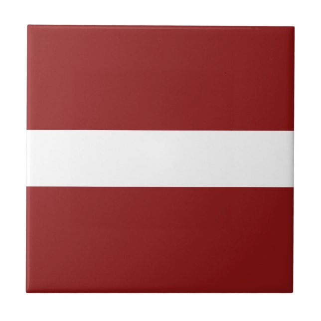 Latvia Flag Ceramic Tile (Front)
