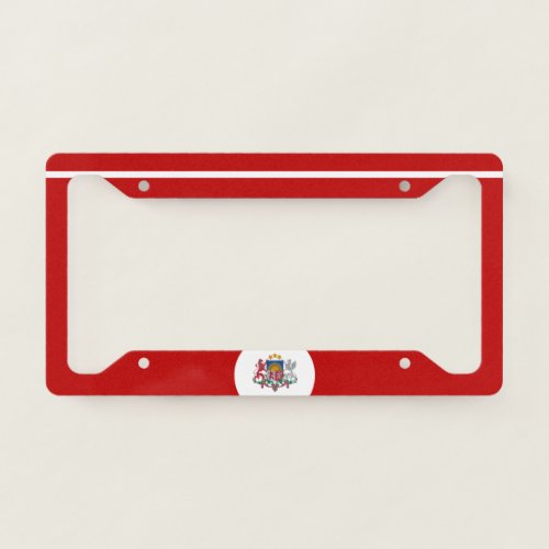 Latvia flag_coat of arms license plate frame