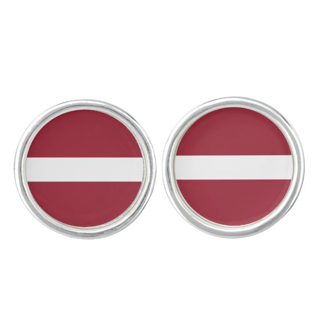 Latvia Flag Cufflinks (Front)
