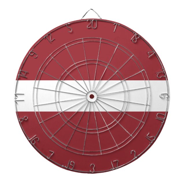 Latvia Flag Dart Board (Front)