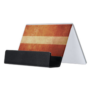 Latvia Flag Desk Business Card Holder