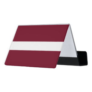 Latvia flag desk business card holder