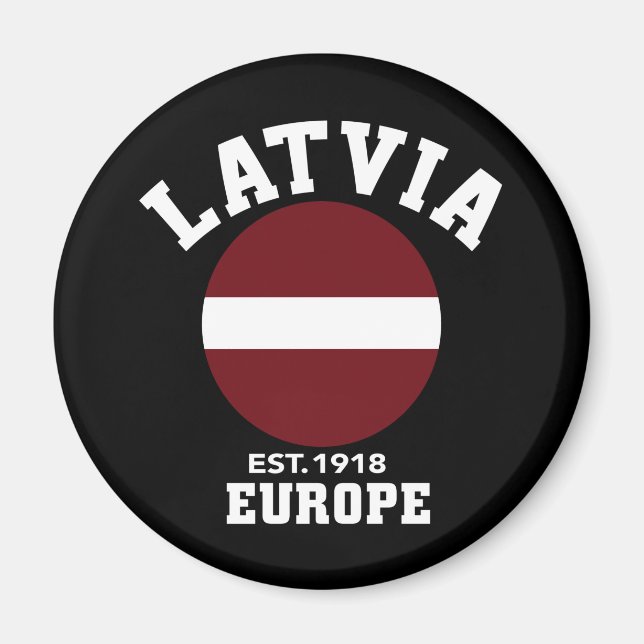 Latvia Flag Est 1918 Europe Independence Day Magnet (Front)