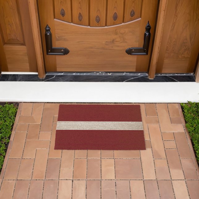Latvia flag fiber doormat (Insitu (Outdoor))