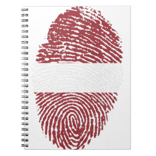 Latvia Flag Fingerprint Country Pride Identity Notebook
