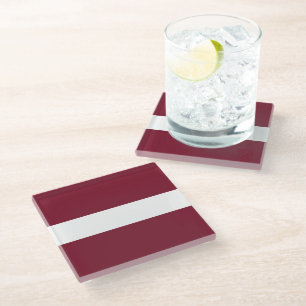 Latvia flag glass coaster