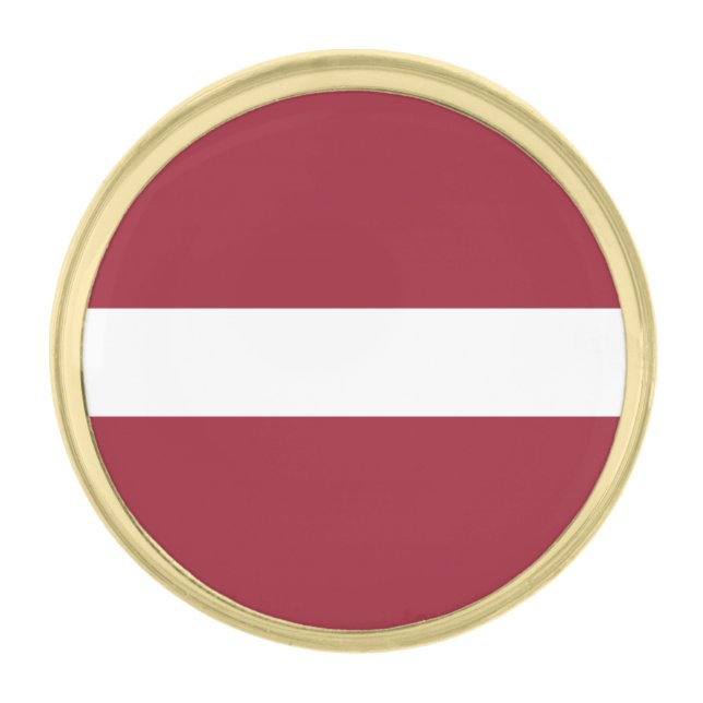 Latvia Flag Gold Finish Lapel Pin (Front)