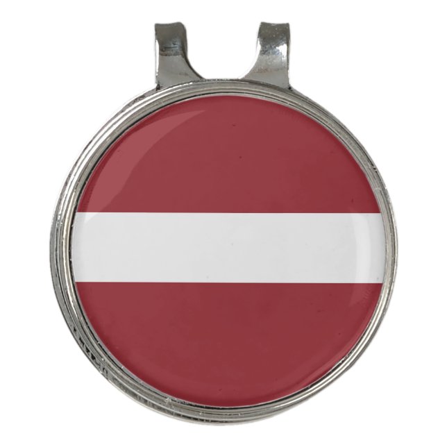 Latvia Flag Golf Hat Clip (Front)