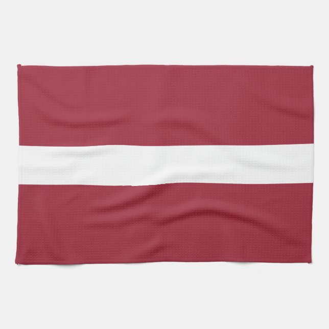 Latvia Flag Kitchen Towel (Horizontal)